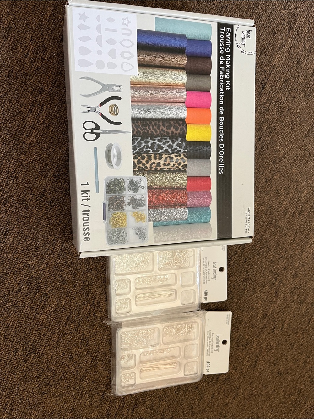 New Bead Landing Earring Making Kit and Two Earring Finding Kits for Jewelry